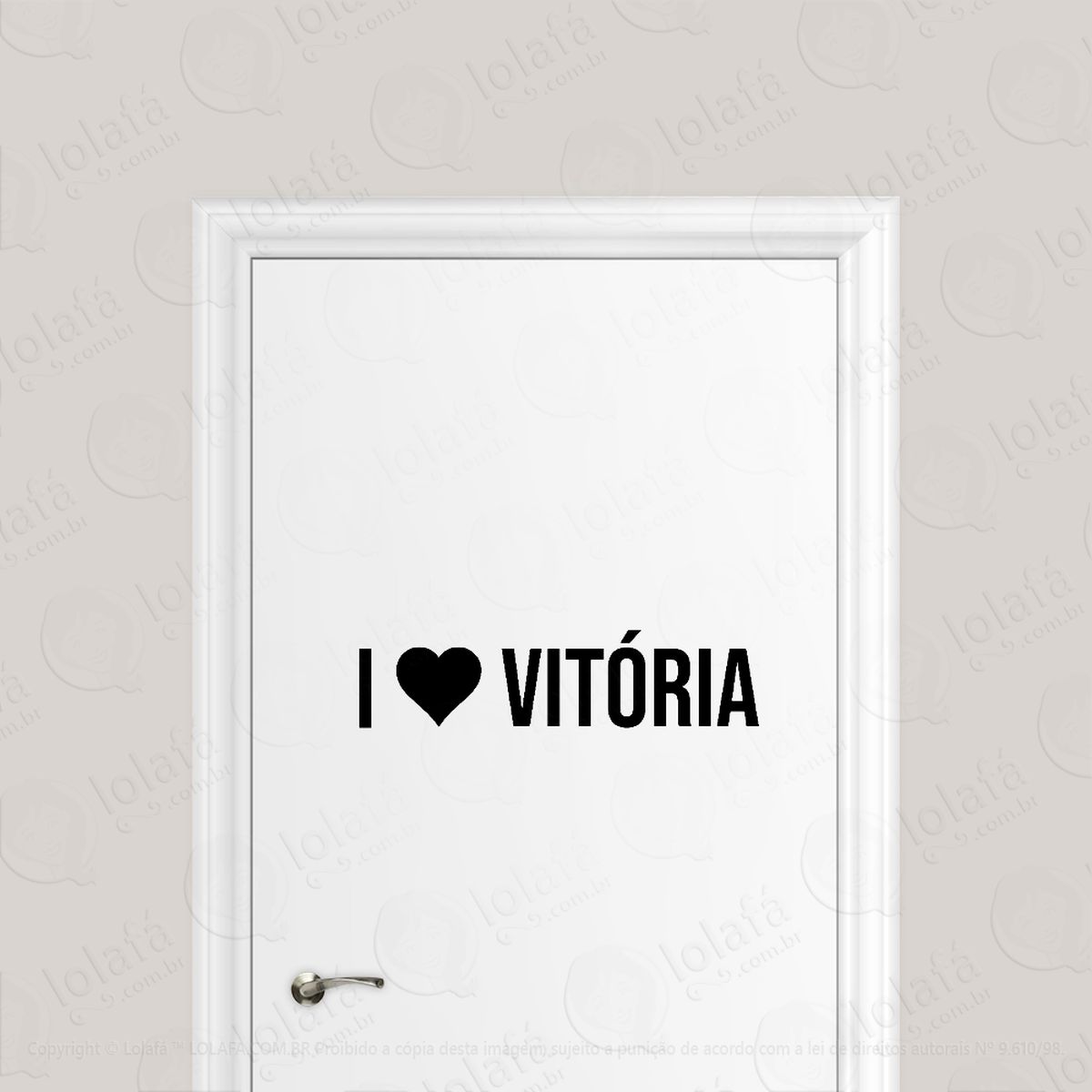 Adesivo Para Porta Eu Amo Vitória - I Love Vitória Mod:6141