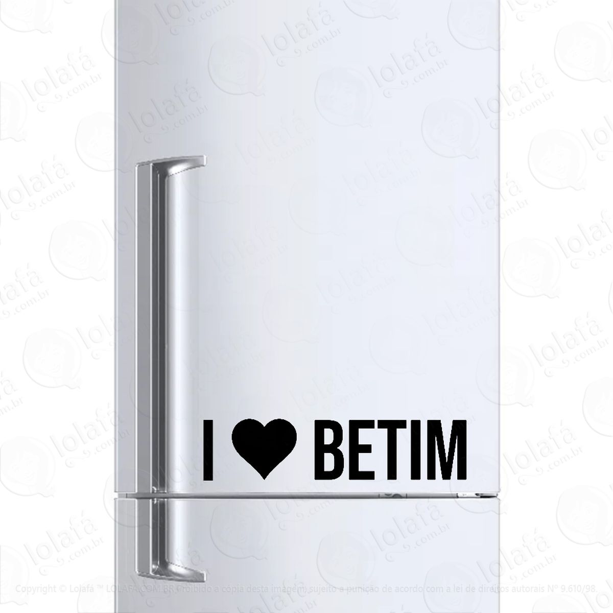 Adesivo Para Geladeira Eu Amo Betim - I Love Betim Mod:6143