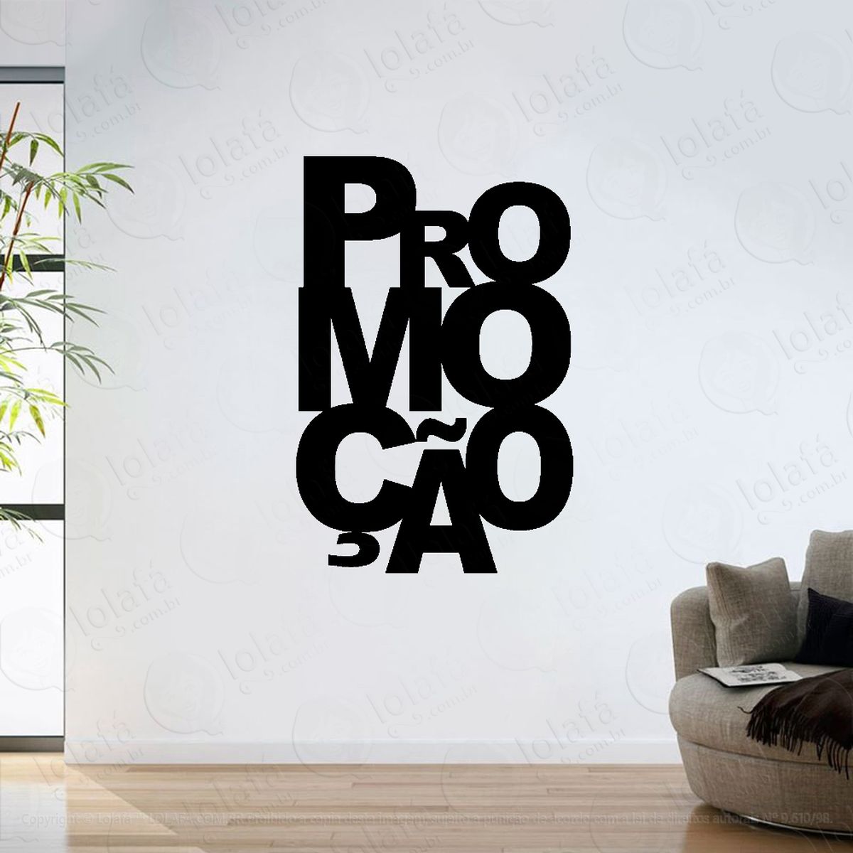 adesivo de parede sala promoção loja mod:6175