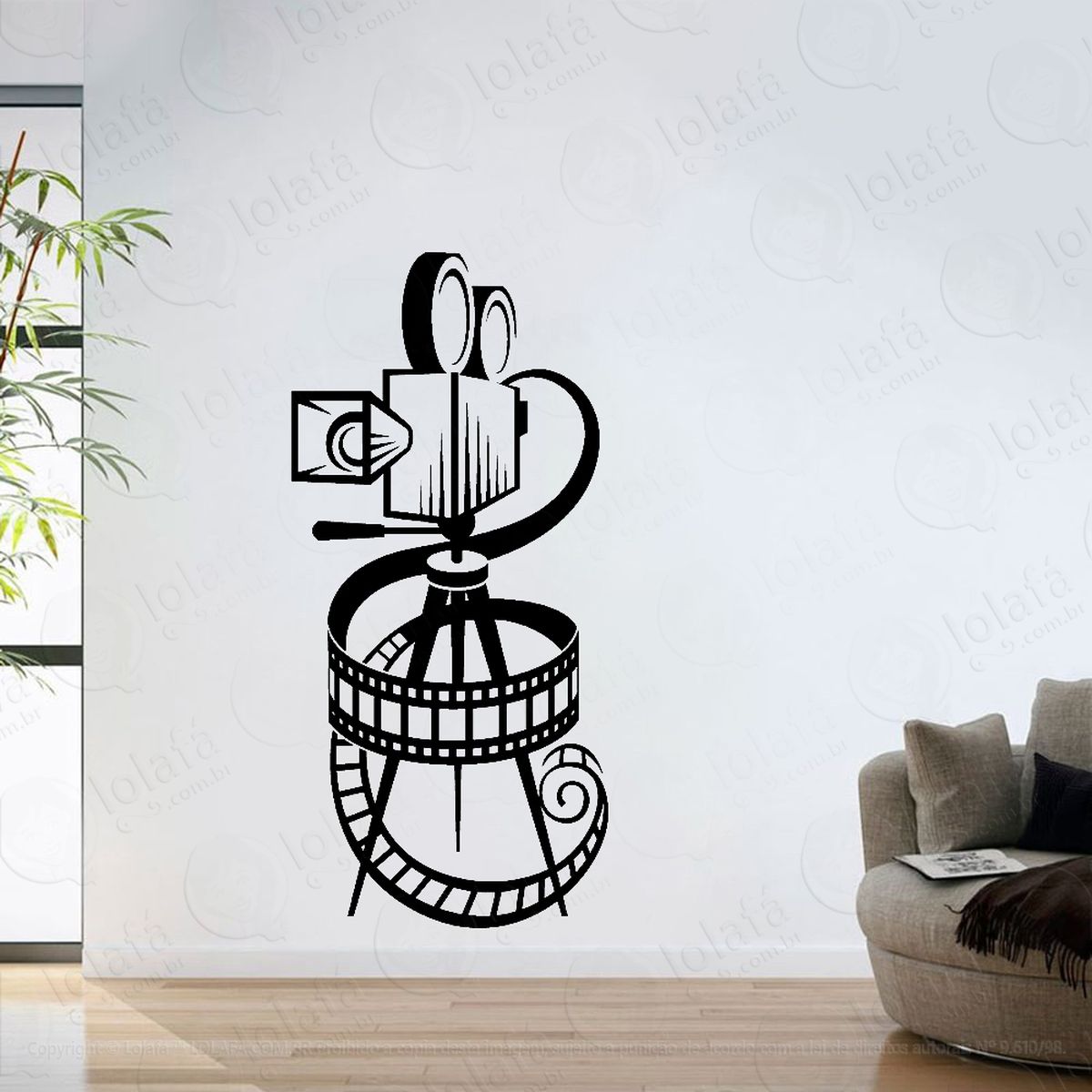 Adesivo Parede Sala Decorativo Camera Antiga De Cinema Mod:6286
