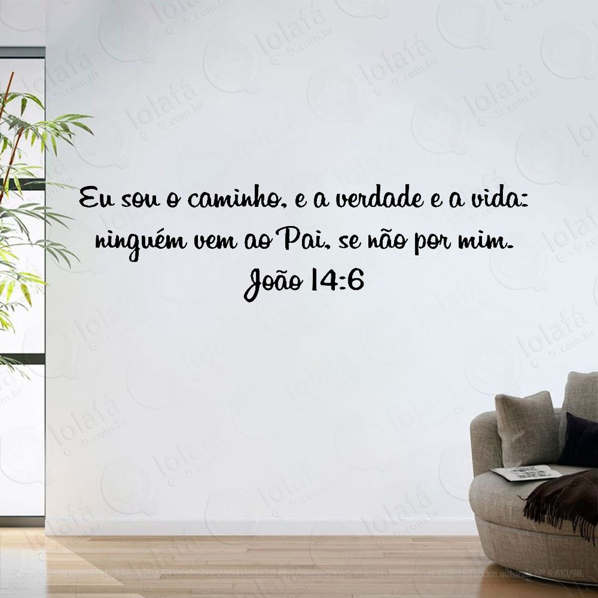 adesivo parede sala salmo eu sou o caminho joao14:6 mod:6310