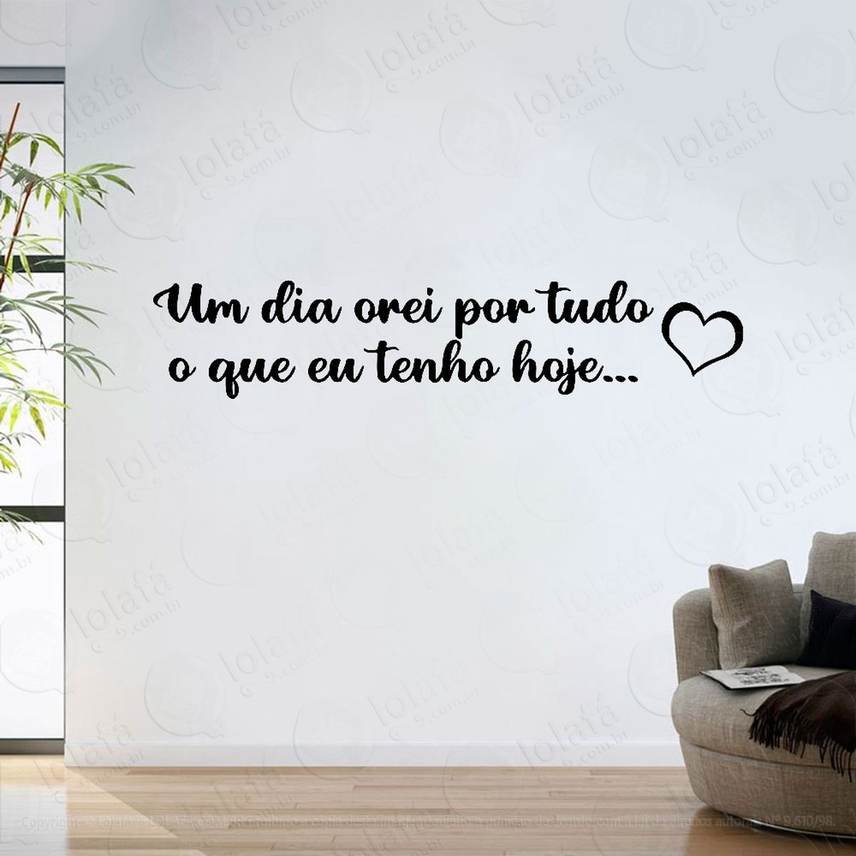 Adesivo Parede Sala Um Dia Orei Por Tudo O Que Eu Tenho Hoje Mod:6349