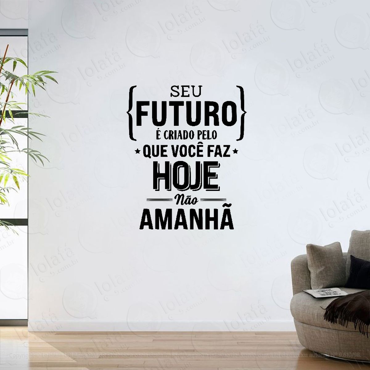 Adesivo Parede Sala Frase Seu Futuro Empresa Mod:6427