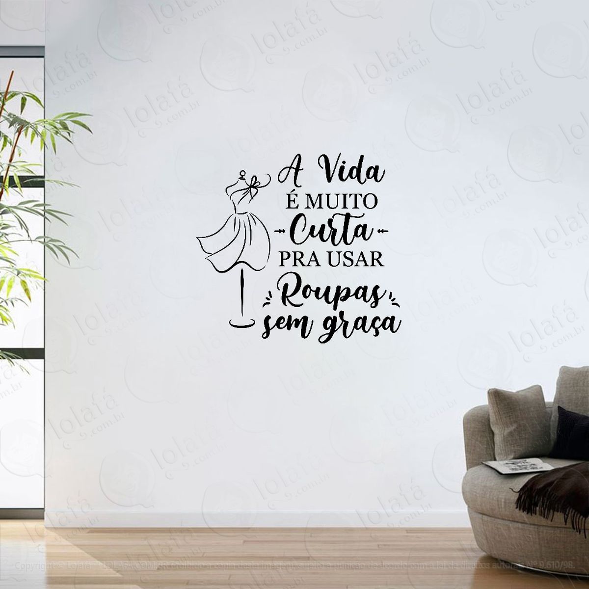 adesivo parede decorativo loja de roupas mod:6489