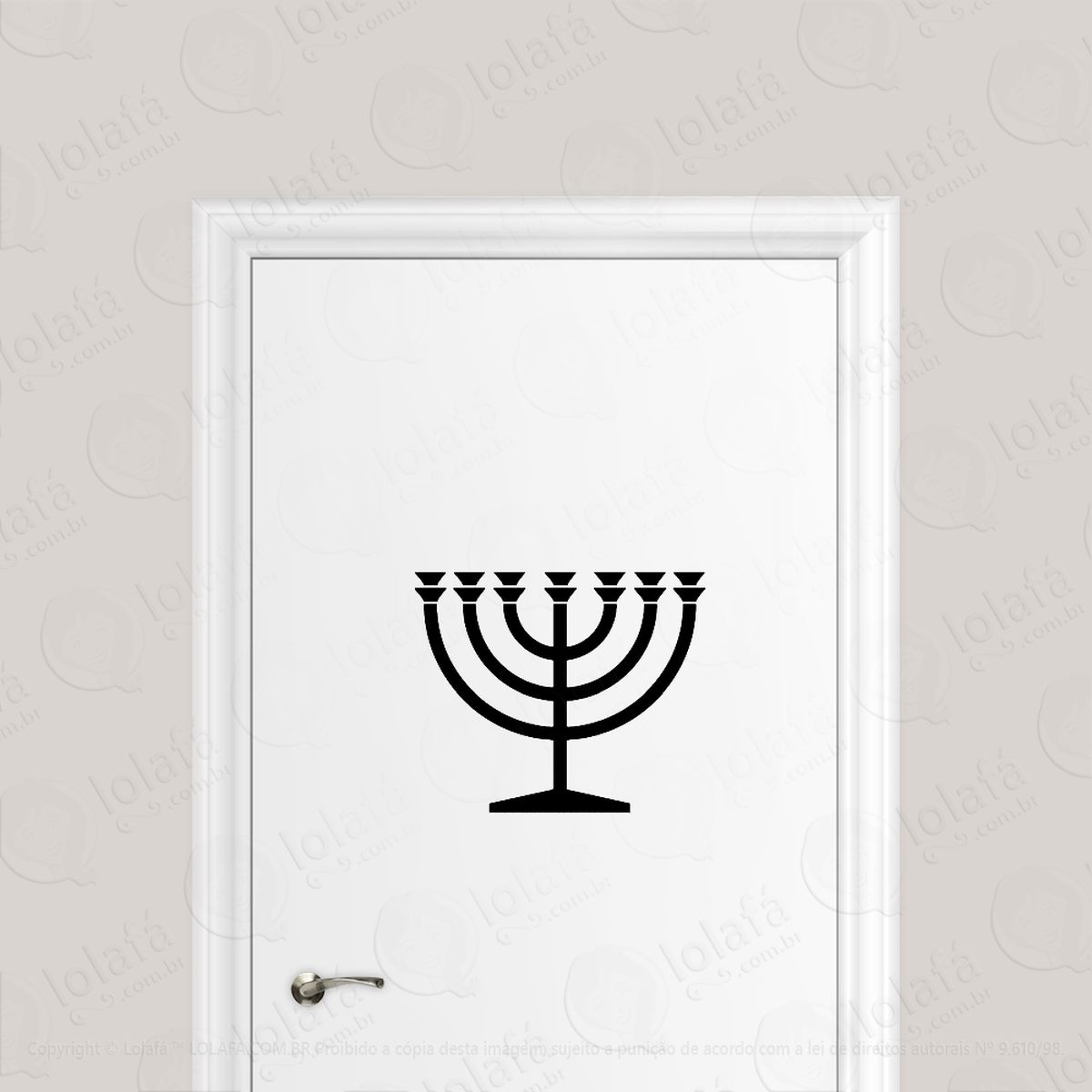 adesivo para porta candelabro menorah adesivos para porta mod:6502