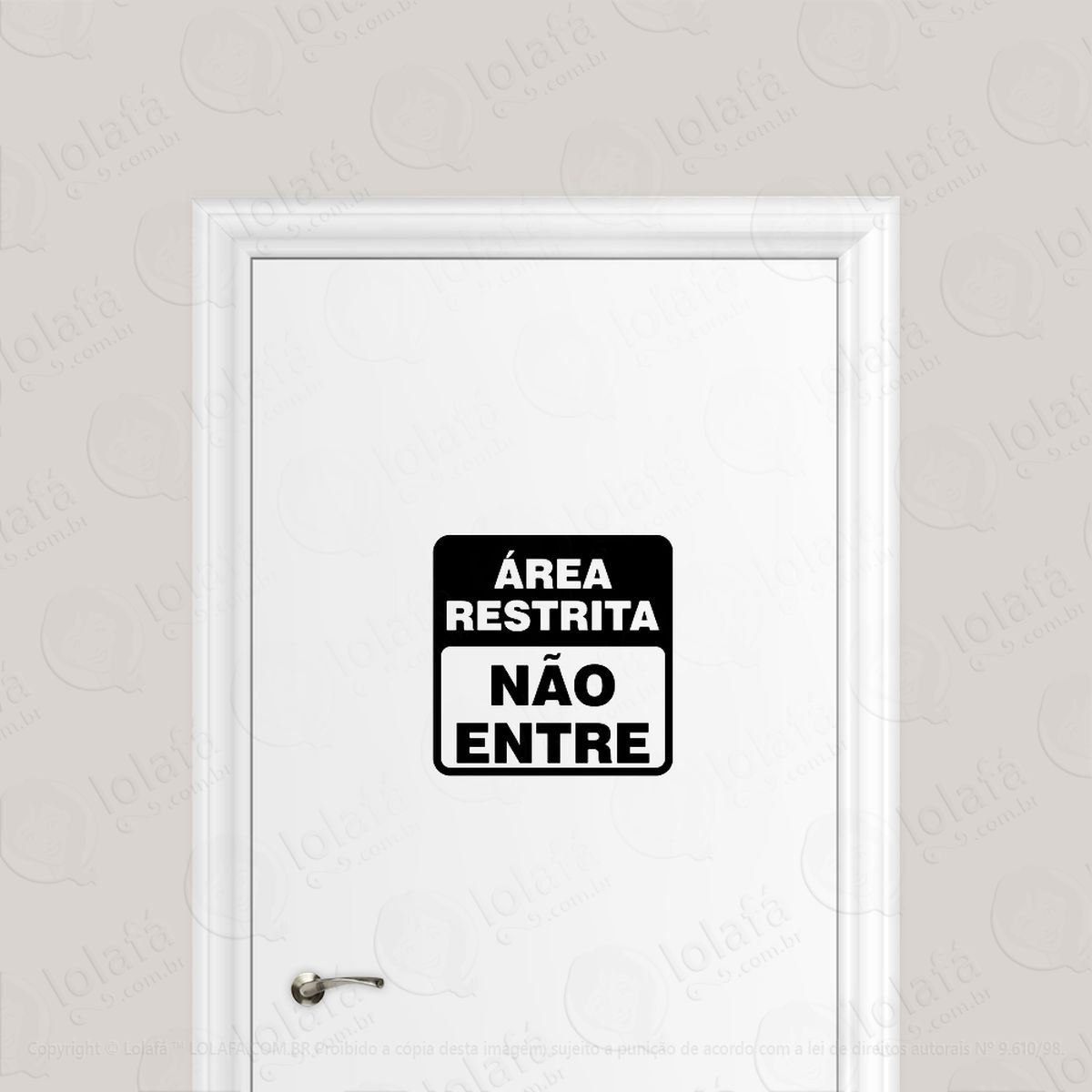 adesivo para porta Área restrita não entre adesivos para porta mod:6503