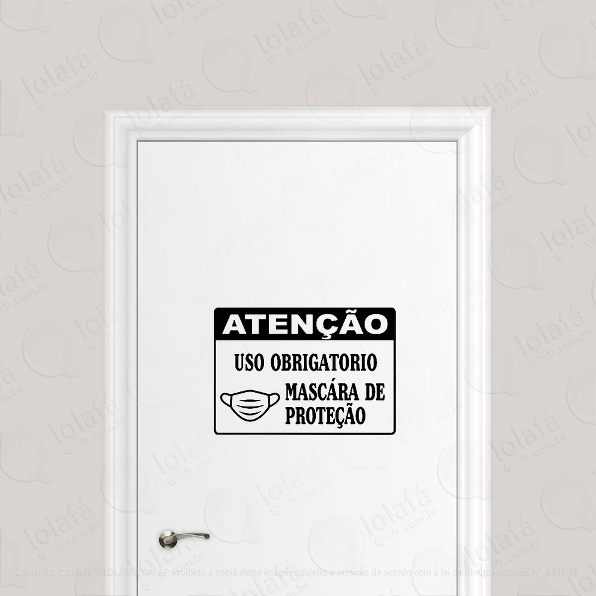 adesivo porta parede comércio obrigatório máscara proteção adesivos para porta mod:6504