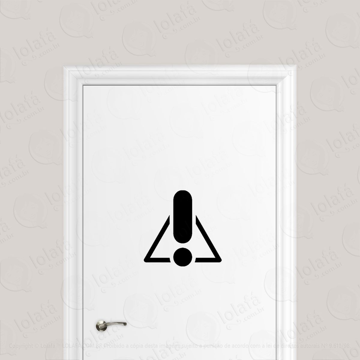 adesivo para porta aviso exclamação alerta adesivos para porta mod:6511