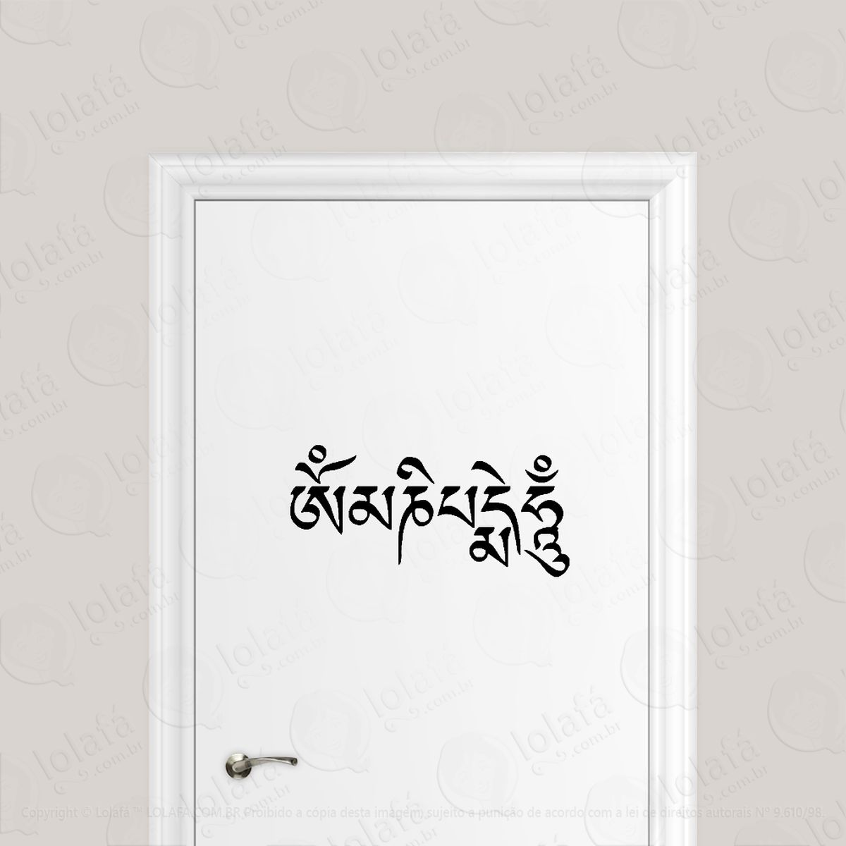 adesivo para porta mantra om mani padme hum adesivos para porta mod:6516