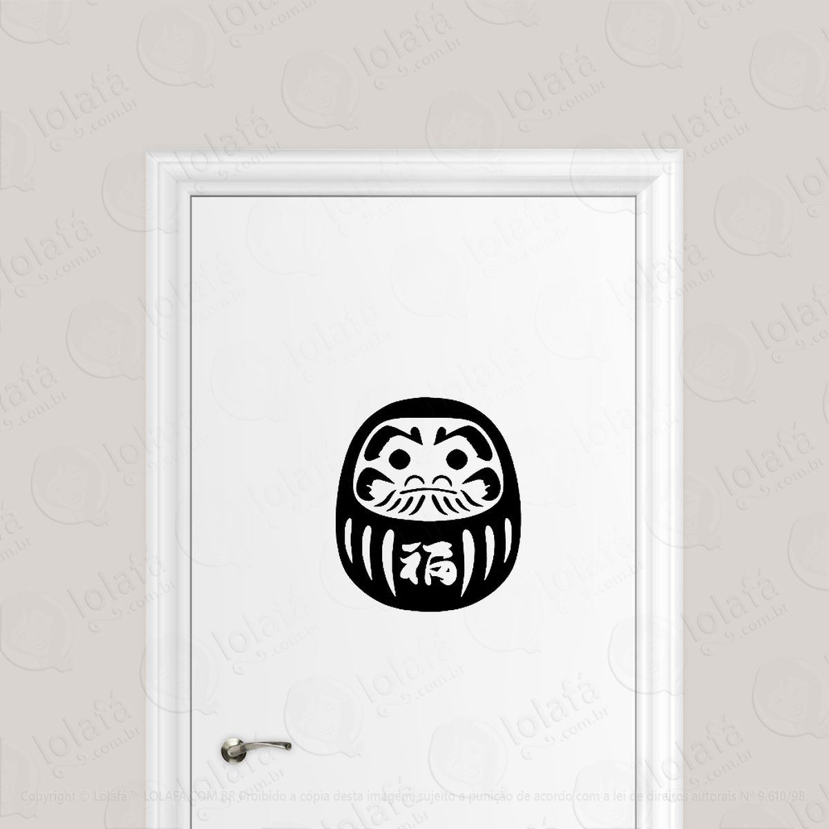 adesivo para porta daruma zen budismo adesivos para porta mod:6523