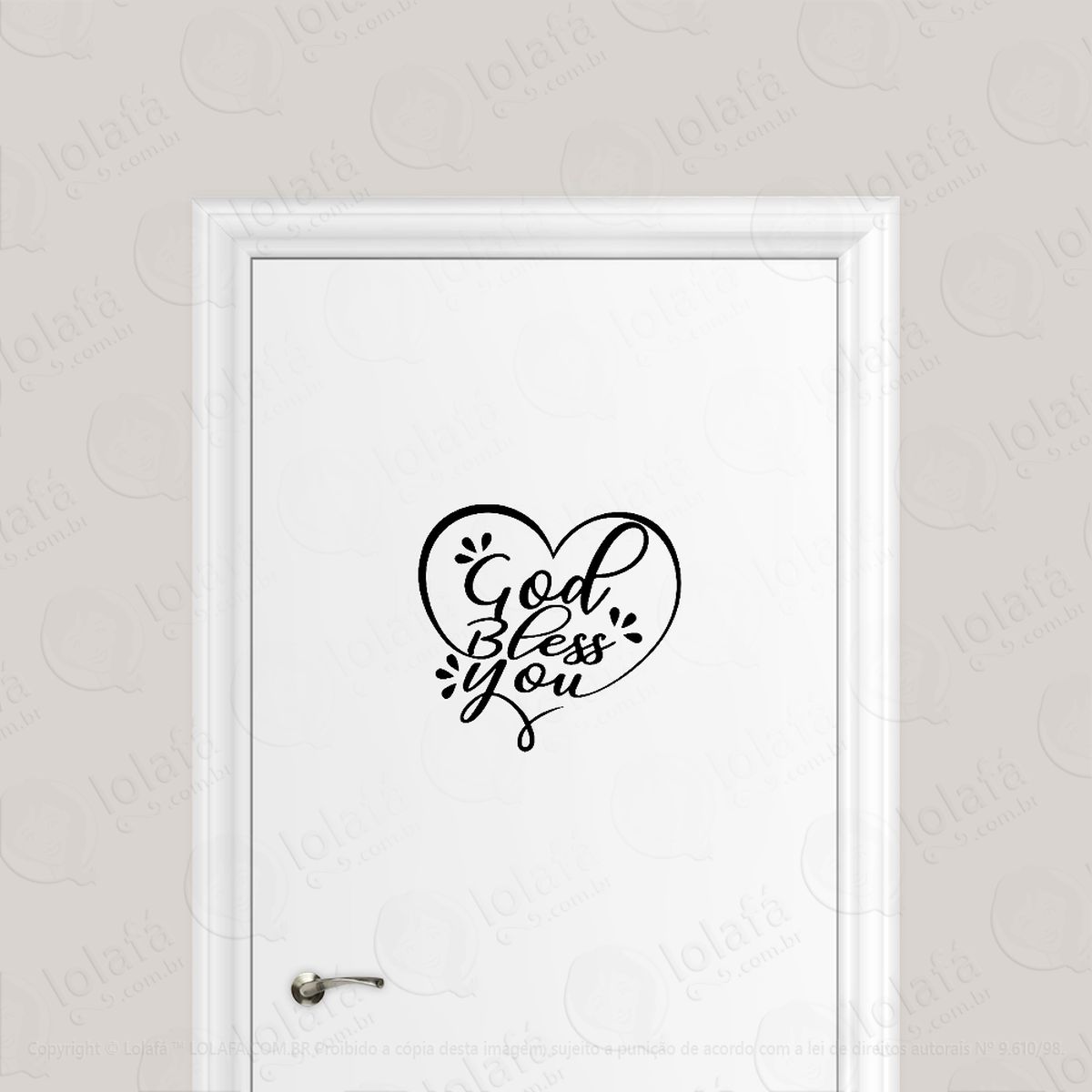 Adesivo Para Porta Frase God Bless You Mod:6556