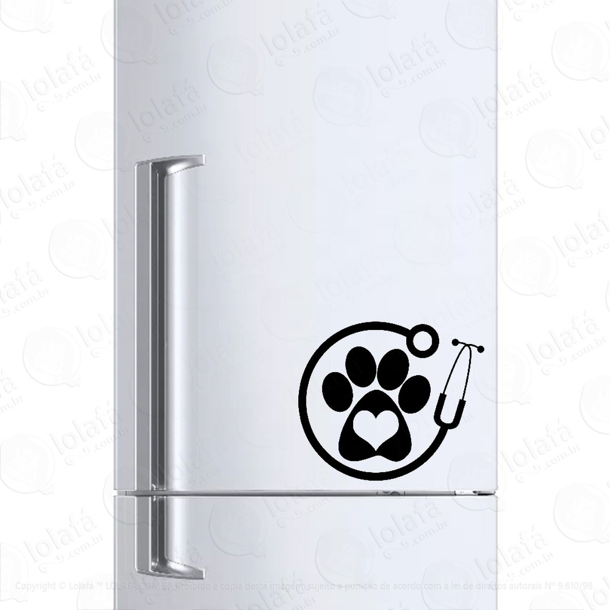 Adesivo Para Geladeira Veterinário Amor Pelos Animais Mod:6557