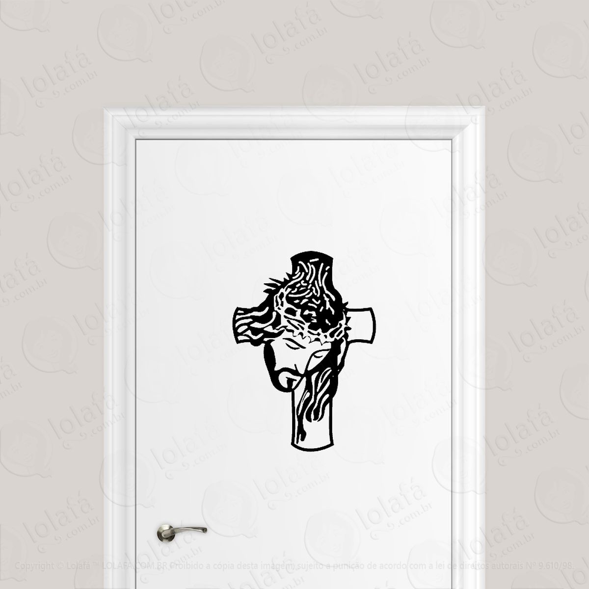 Adesivo Para Porta Jesus Cristo Coroa Espinhos Mod:6599