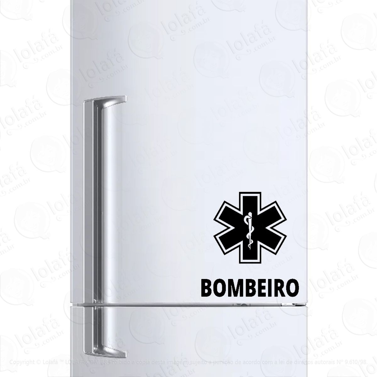 Adesivo Para Geladeira Símbolo Bombeiro Profissão Mod:6616