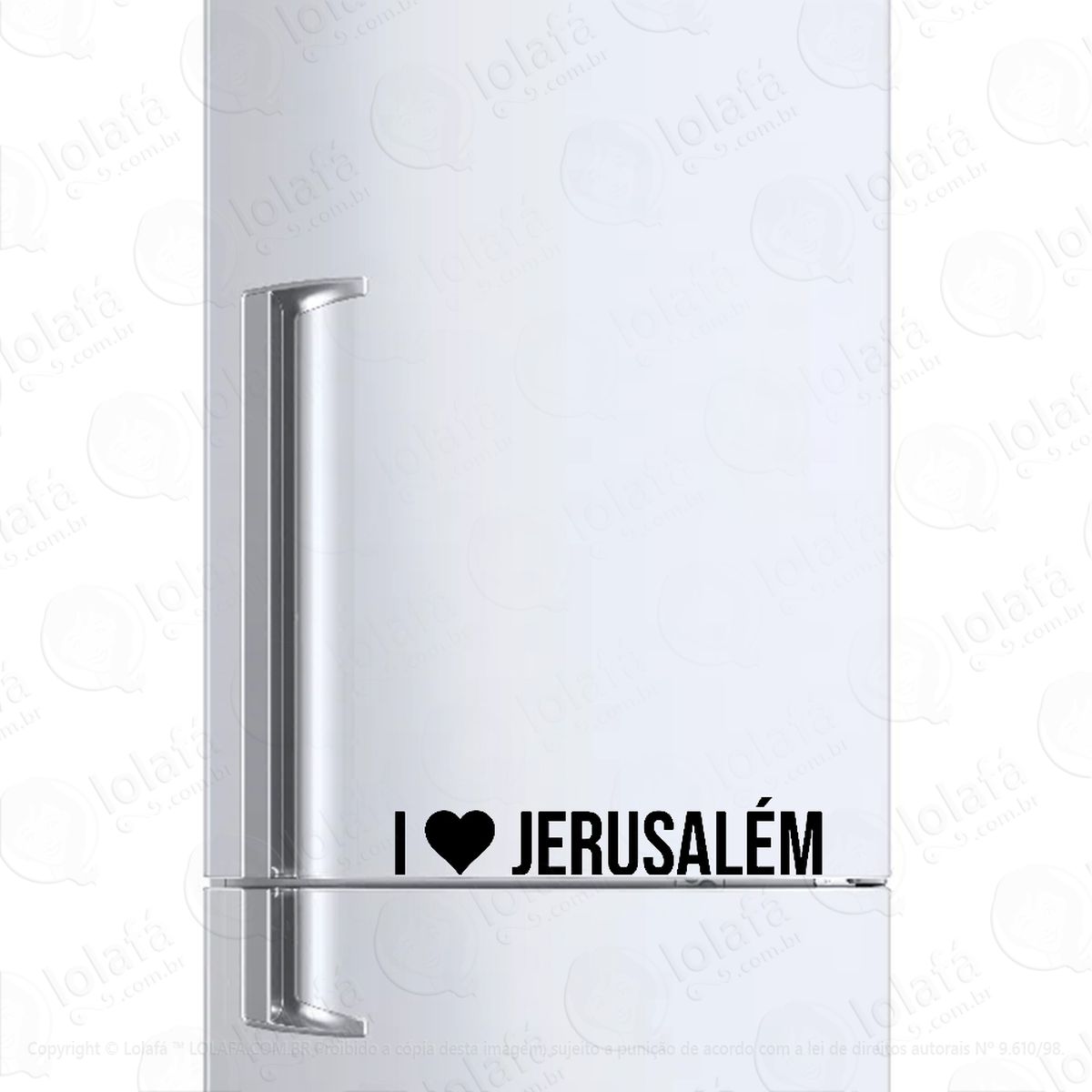 Adesivo Para Geladeira Eu Amo Jerusalém Love Jerusalém Mod:6624