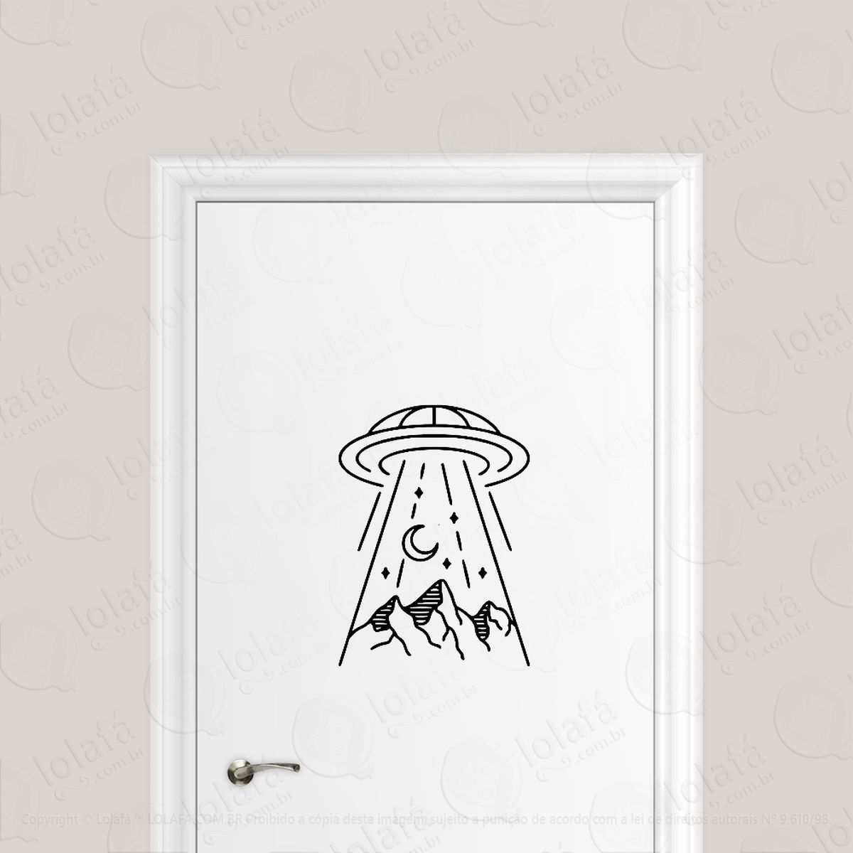 Adesivo Para Porta Abdução Astral Ovni Mod:6641