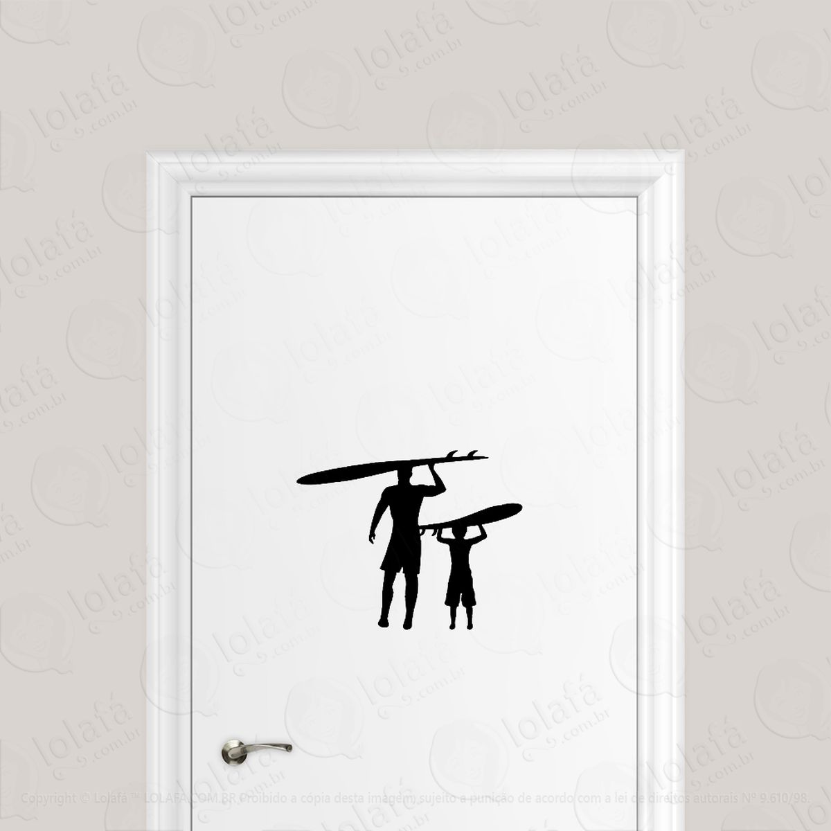 Adesivo Para Porta Pai E Filho Surfistas Mod:6660