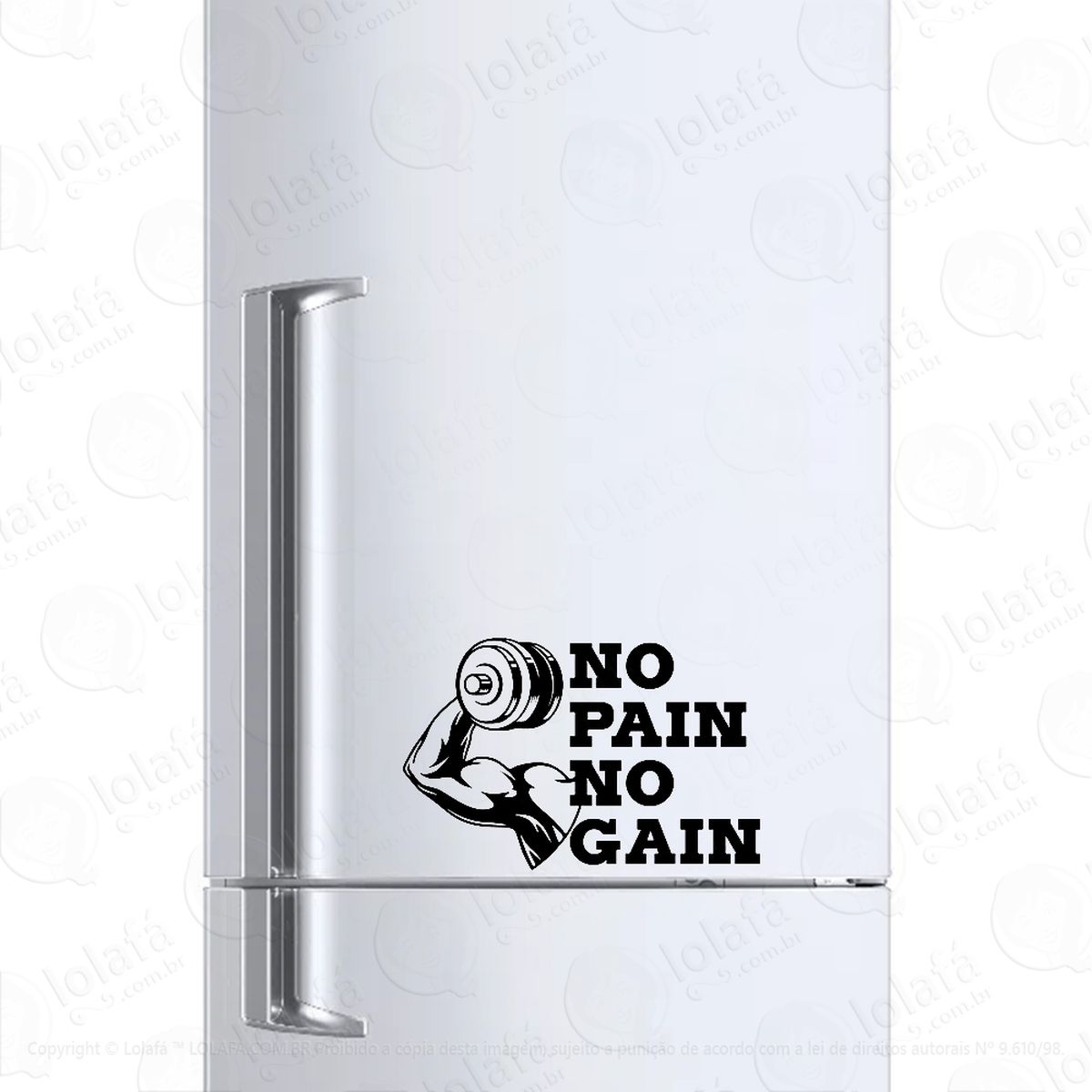 Adesivo Para Geladeira No Pain No Gain Mod:6686