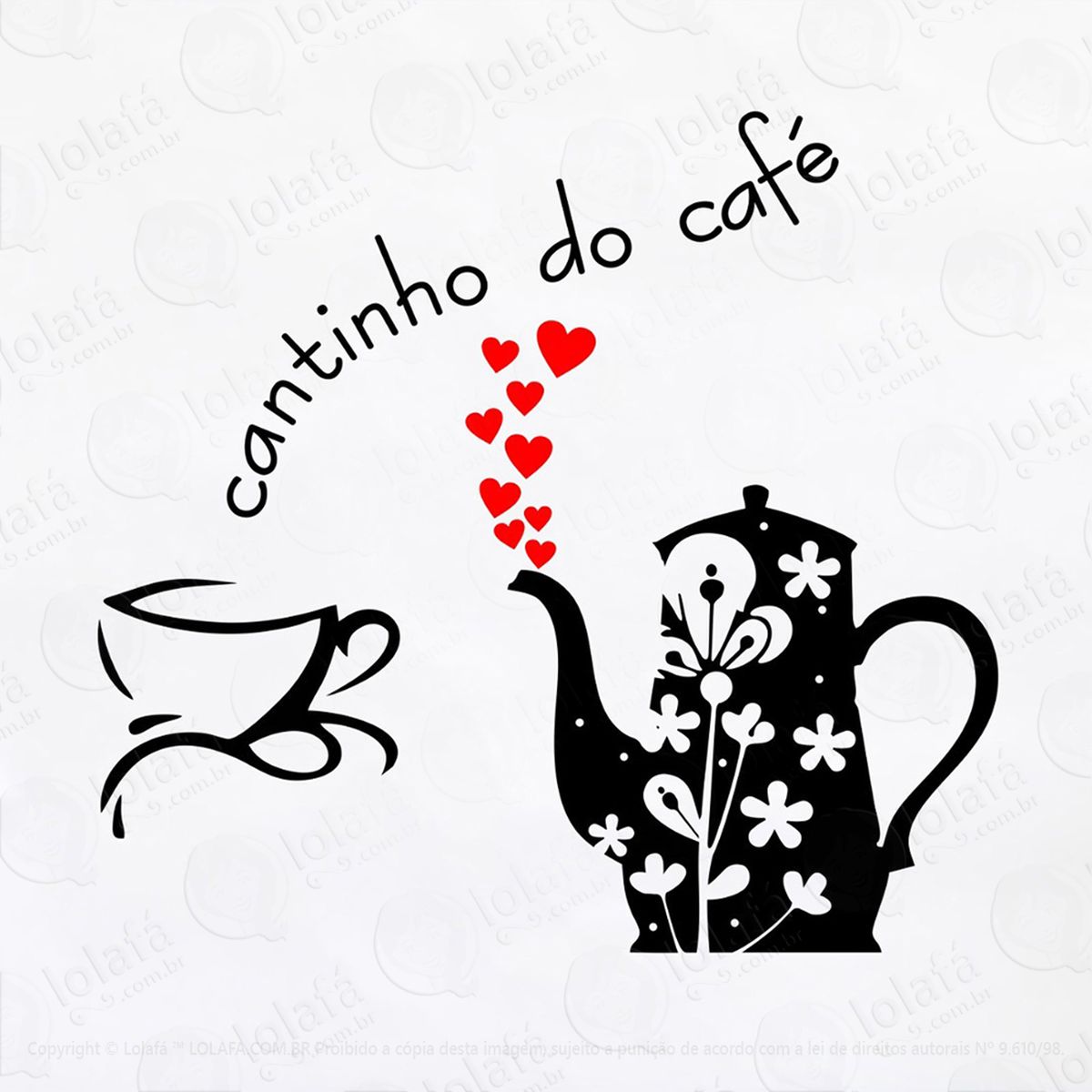 Adesivo De Parede Decorativo Para Cozinha - Cantinho Do Café Mod:1
