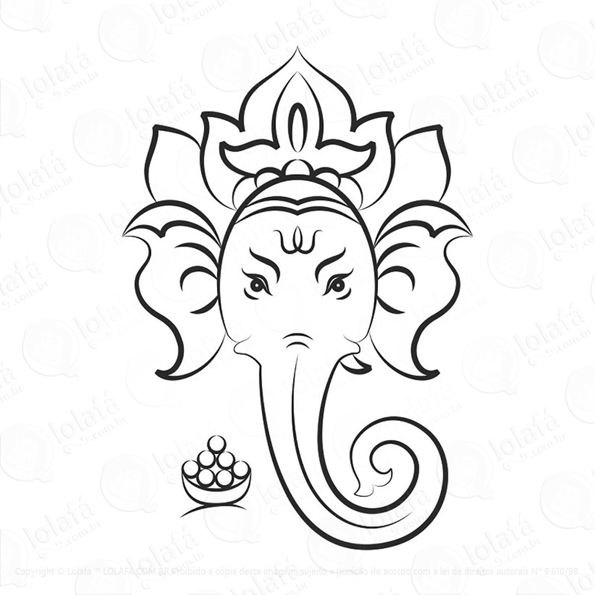 adesivo elefante ganesha hinduísmo adesivos esotéricos mod:13