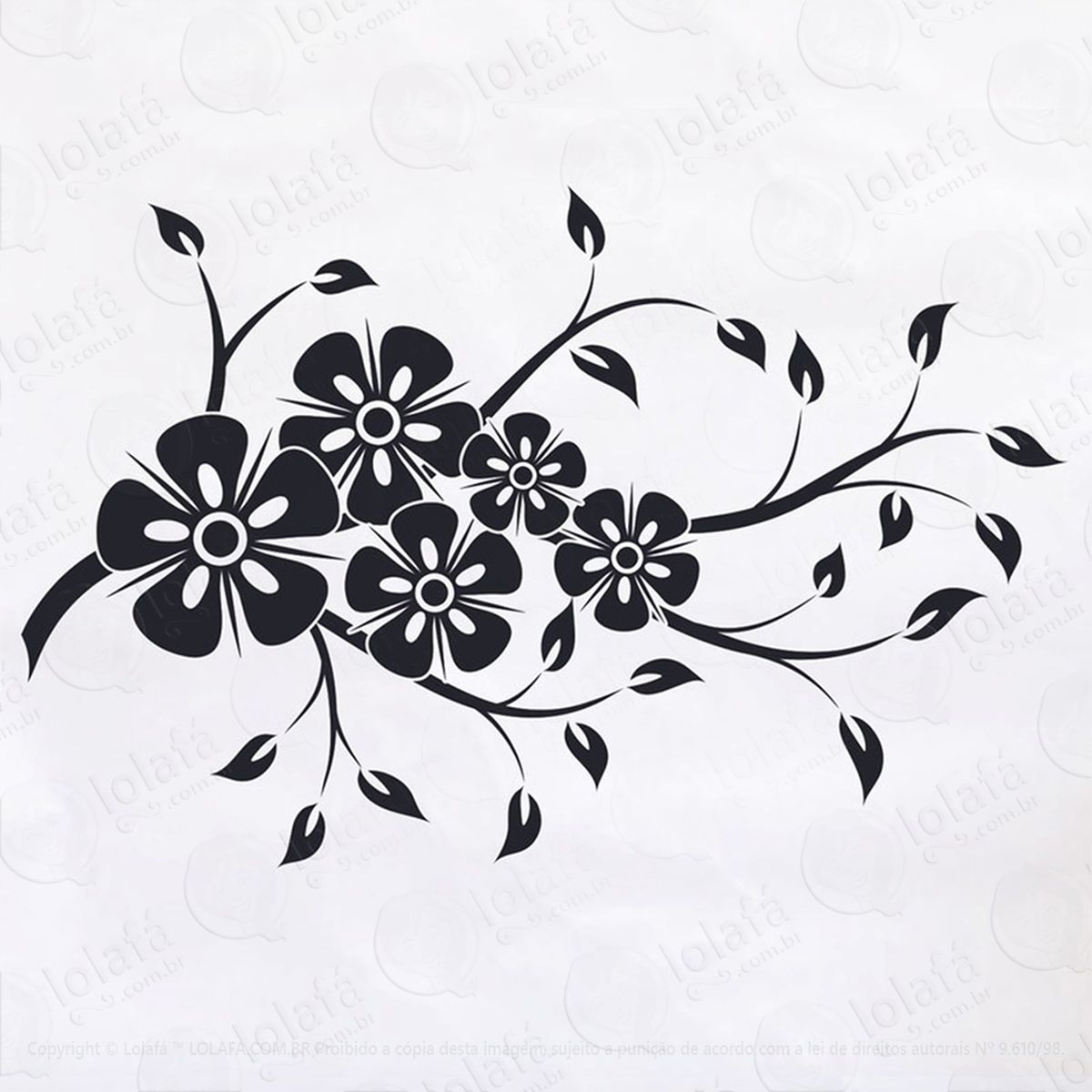 adesivo floral flores abstratas mod:19