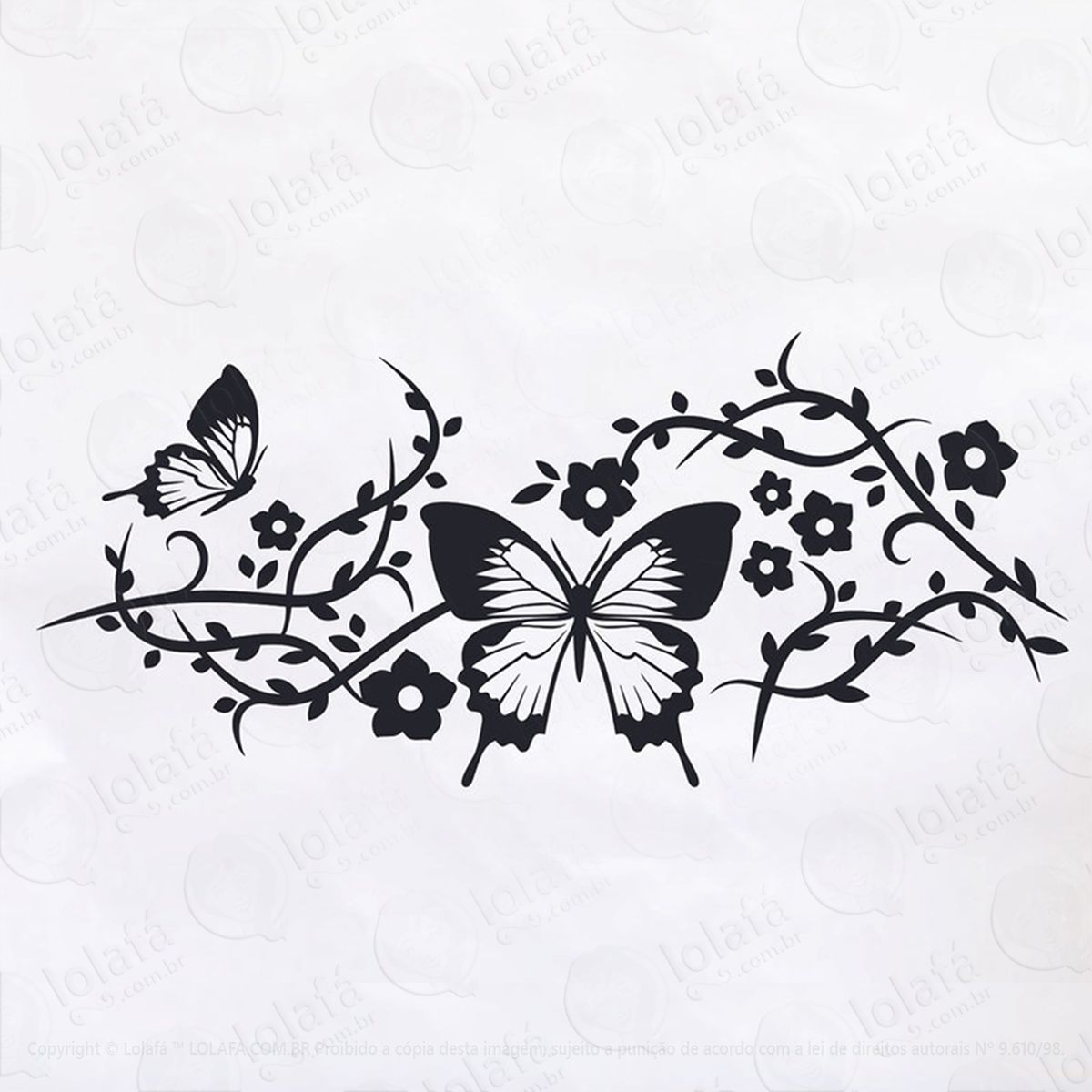adesivo floral e borboletas mod:22