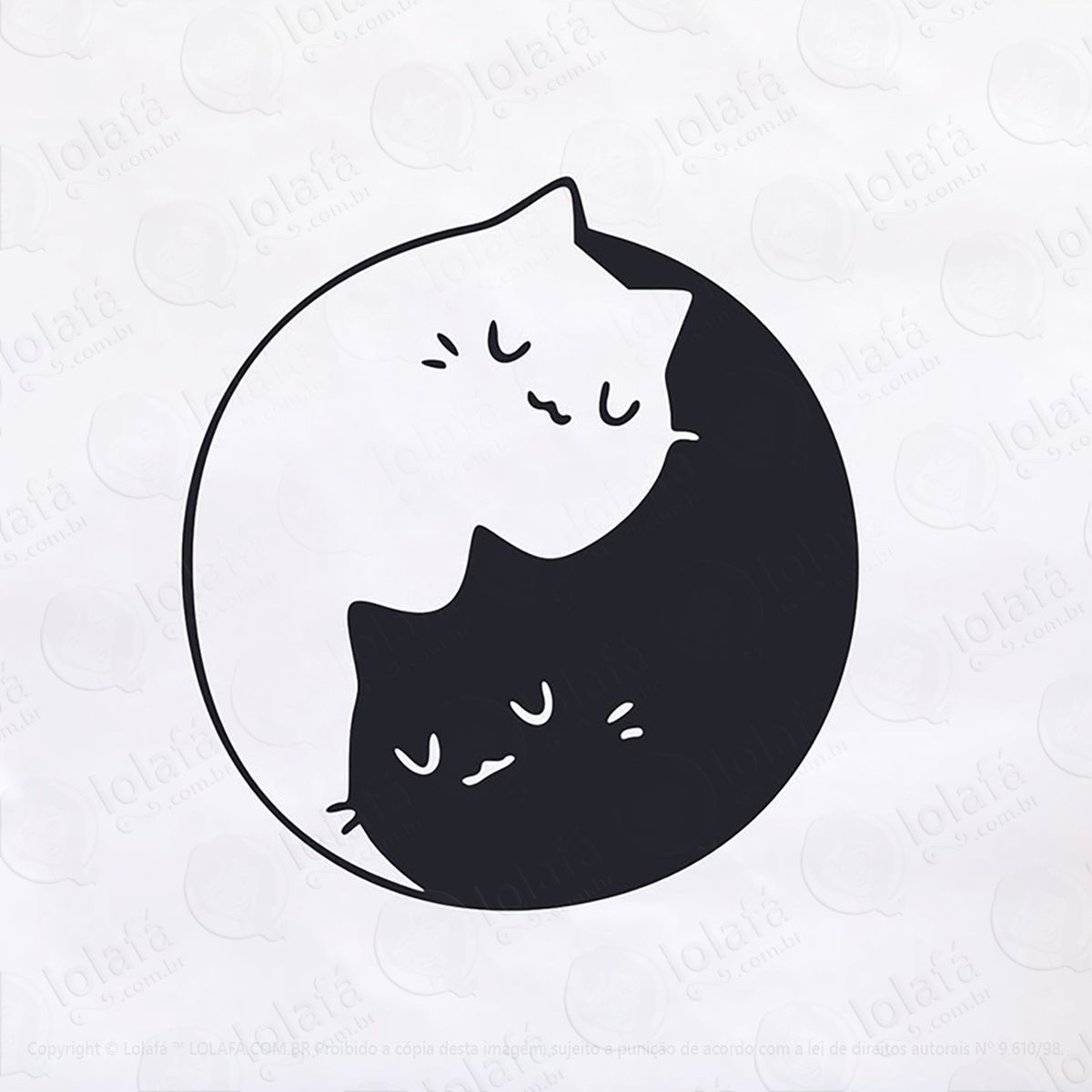adesivo yin yang gatos mod:26
