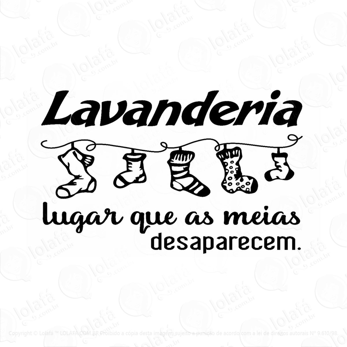 Adesivo De Parede Lavanderia - Lugar Onde Meias Desaparecem Mod:33
