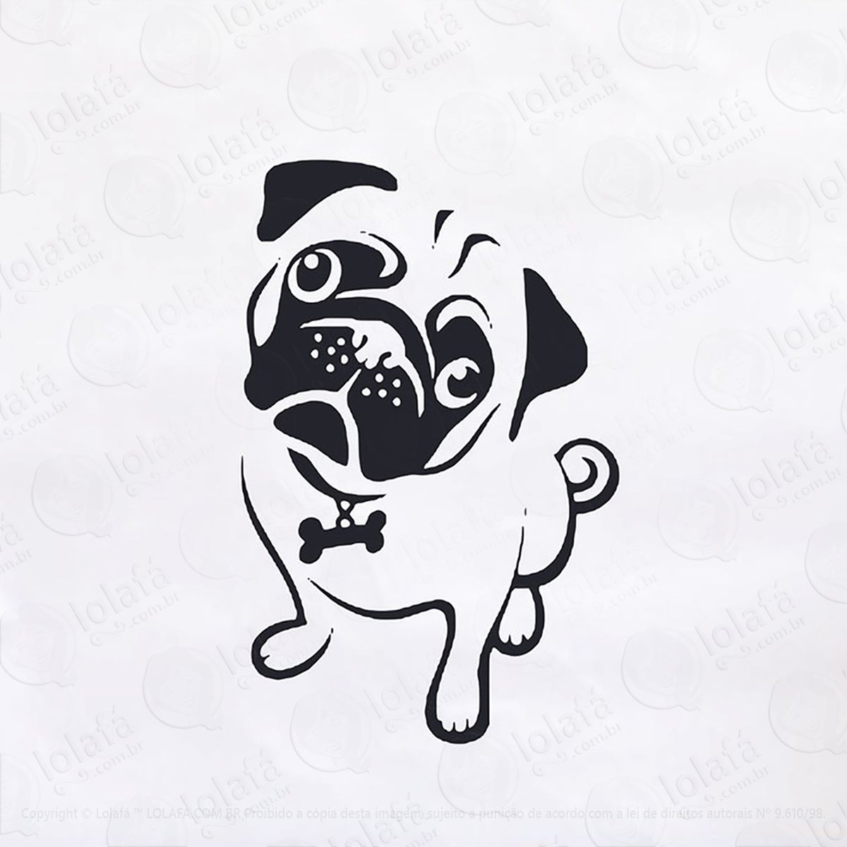 Adesivo Pug Cachorro Mod:38