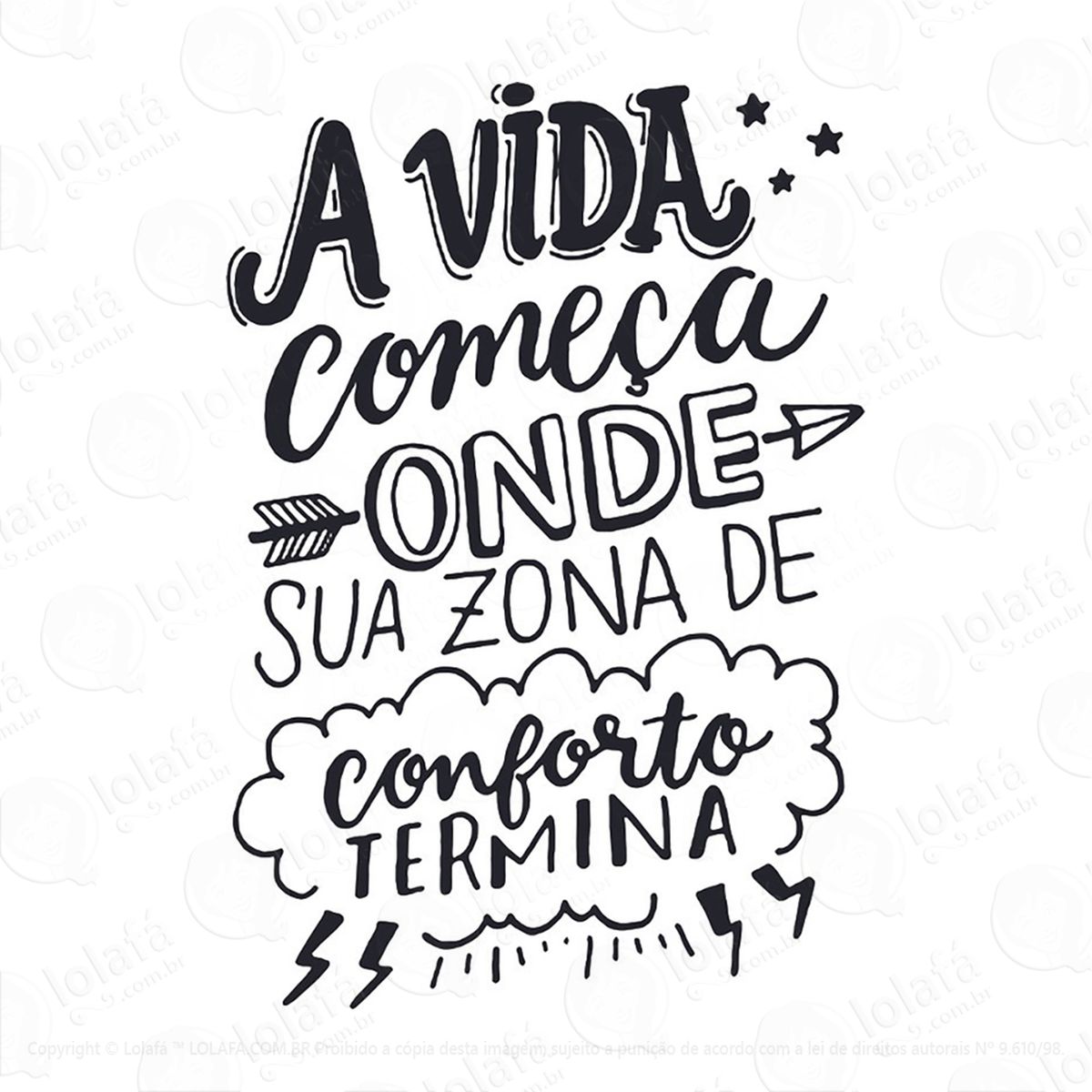 adesivo frases motivacional zona de conforto mod:41