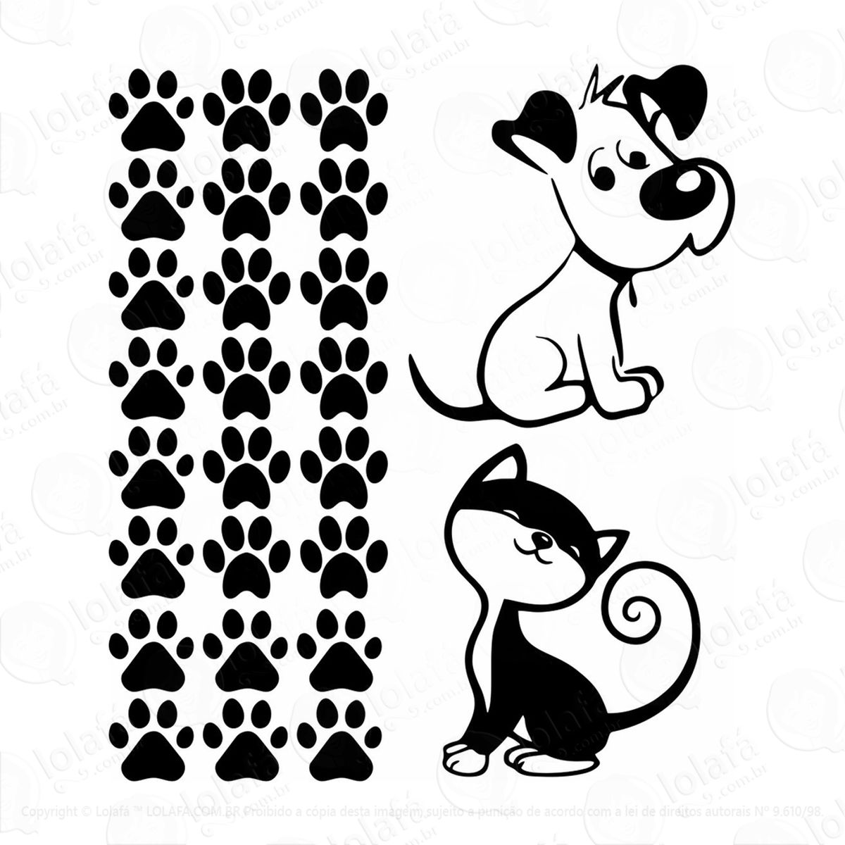 Adesivo Pet Shop Gato E Cachorro 24 Patas Patinhas Mod:44