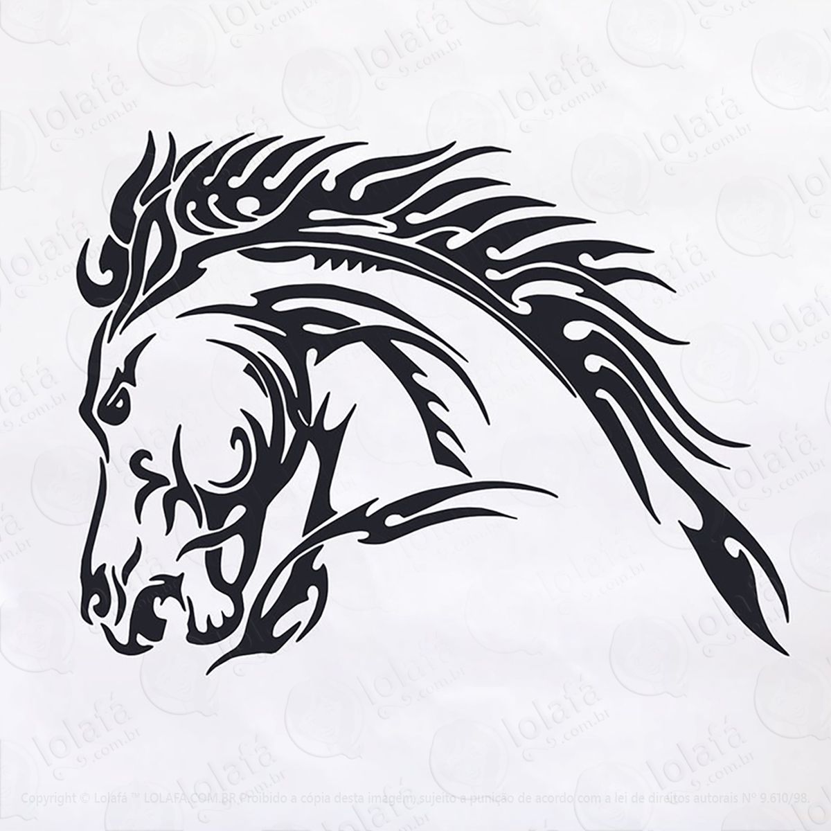 adesivo cabeça de cavalo tribal mod:59