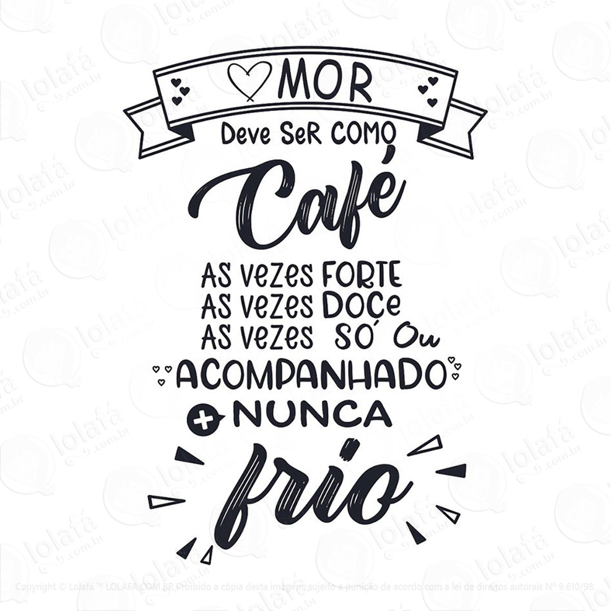 adesivo frases café amor mod:61