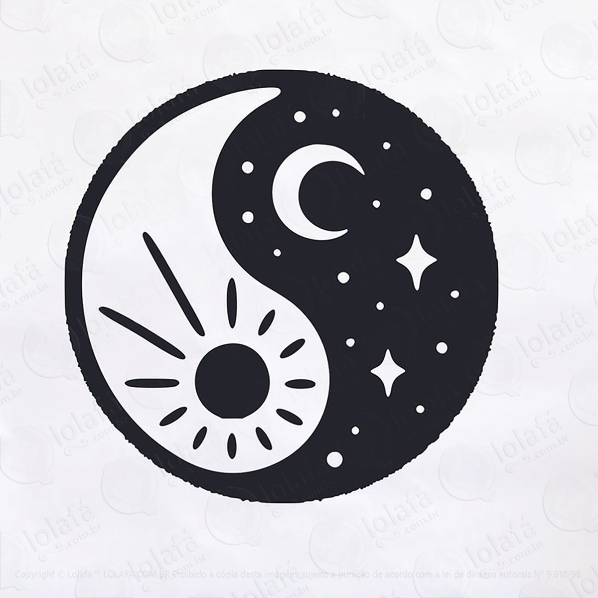 Adesivo Yin Yang Noite E Dia Adesivos de Mandalas Mod:66
