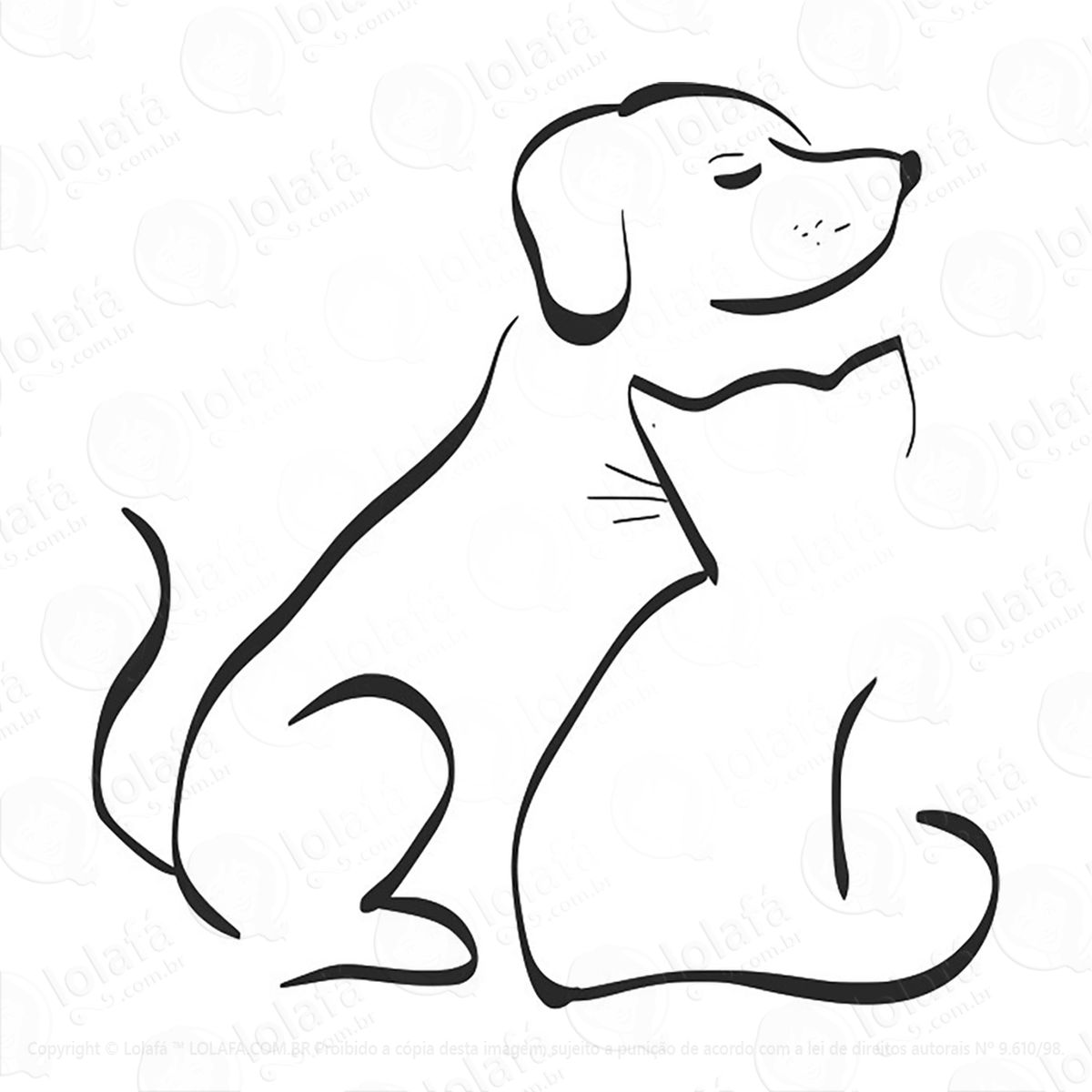Adesivo Gato E Cachorro Animais Mod:86