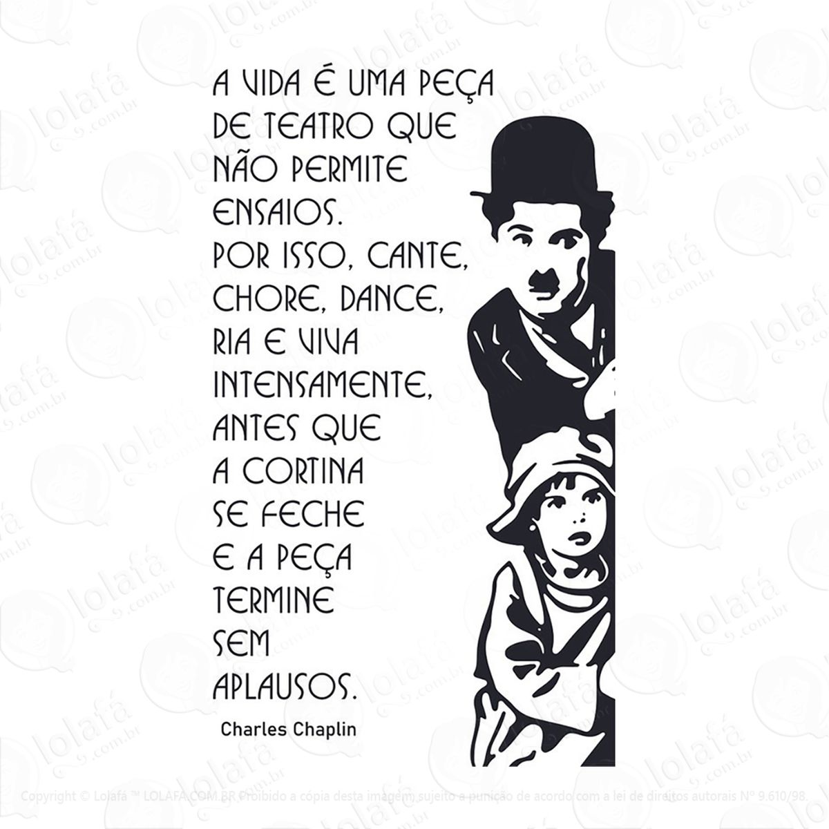 adesivo chaplin a vida É uma peça mod:99