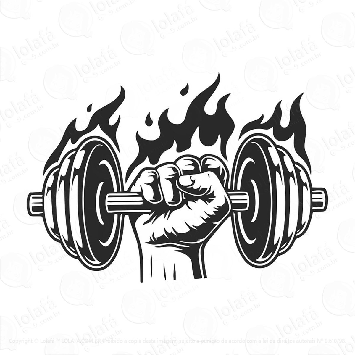 Adesivo Musculação Mão Ferro Adesivos Para Academia Mod:105