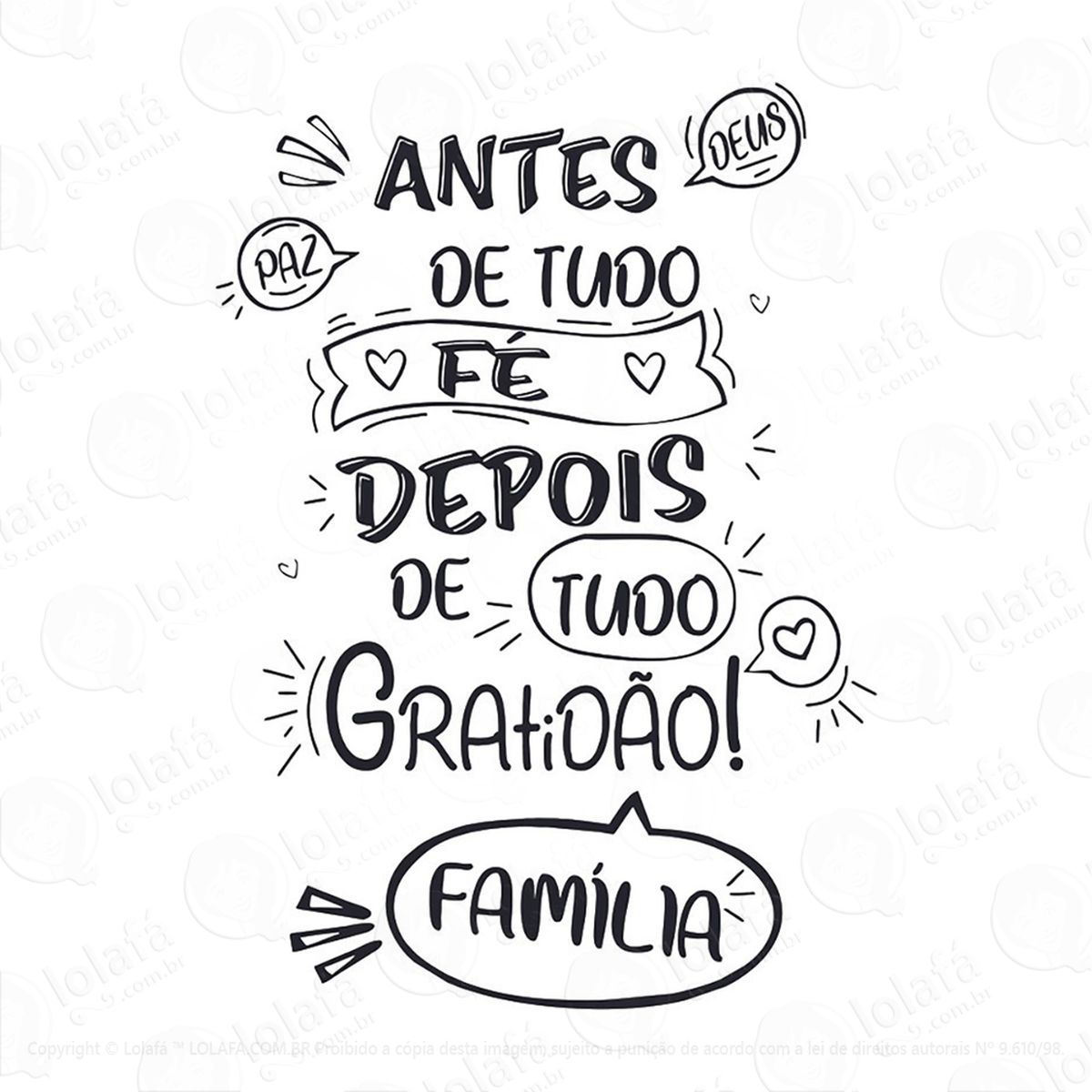 adesivo frases religião antes de tudo fé mod:111