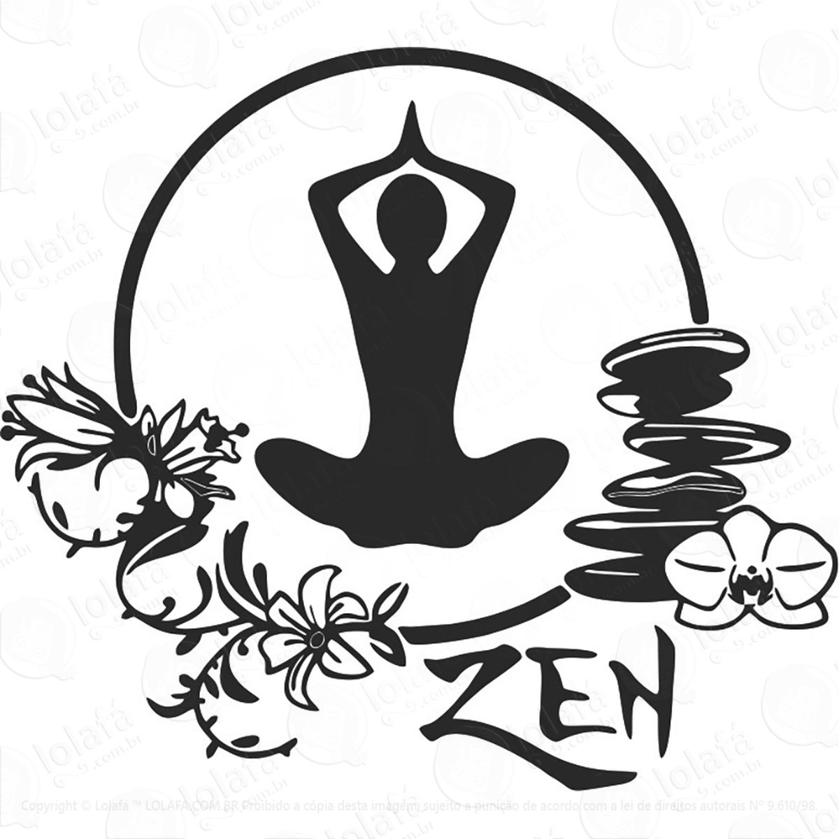 adesivo ioga zen meditação mod:114
