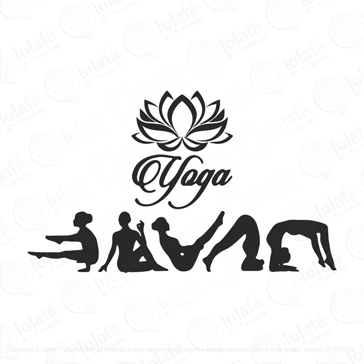 adesivo pilates yoga flor de lotus mod:117