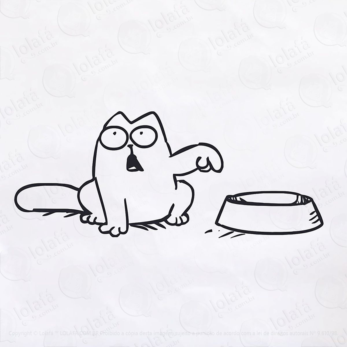 adesivo gatinho tigela mod:131