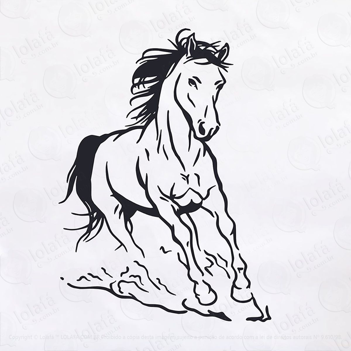 adesivo cavalo selvagem correndo mod:152