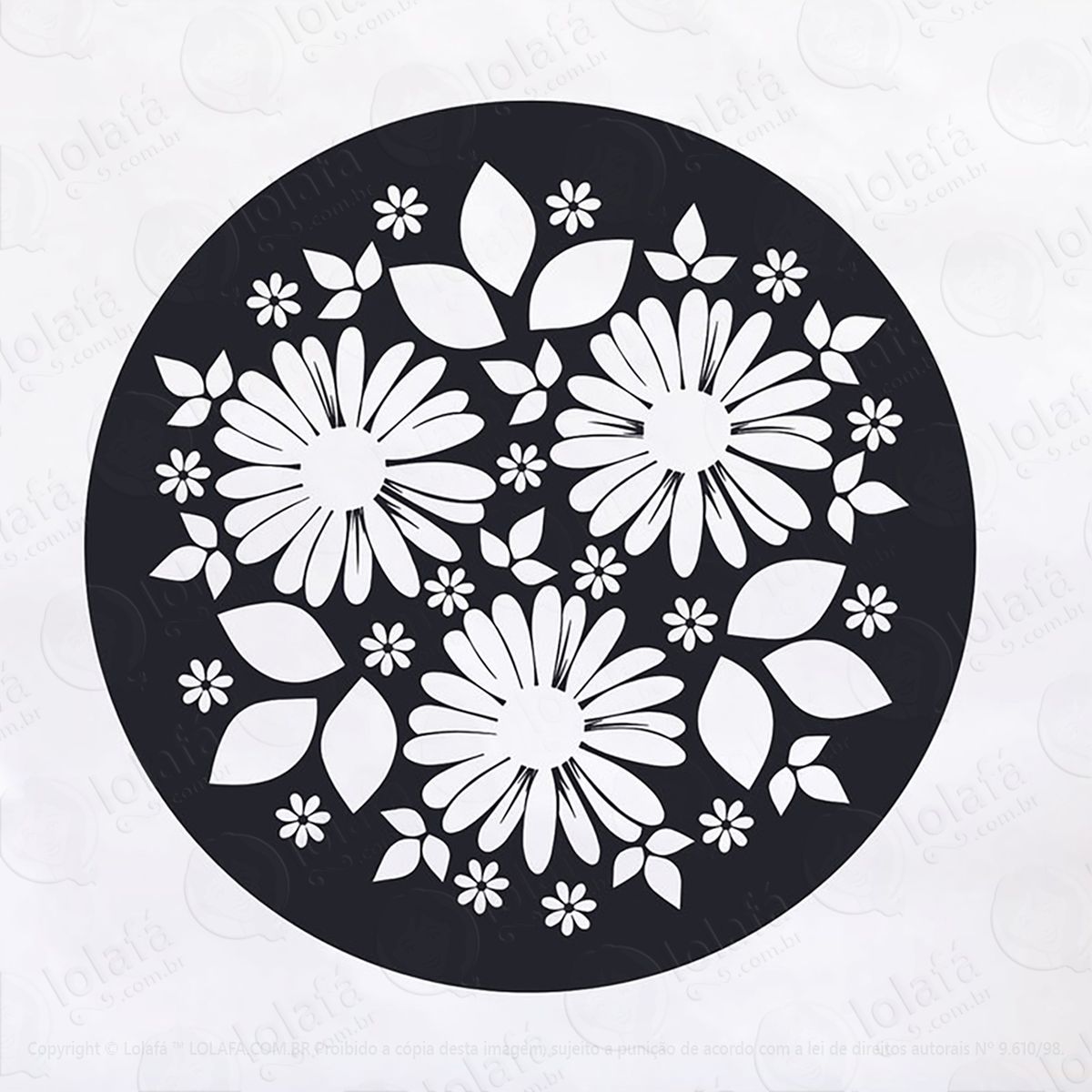 adesivo flores mandala mod:153