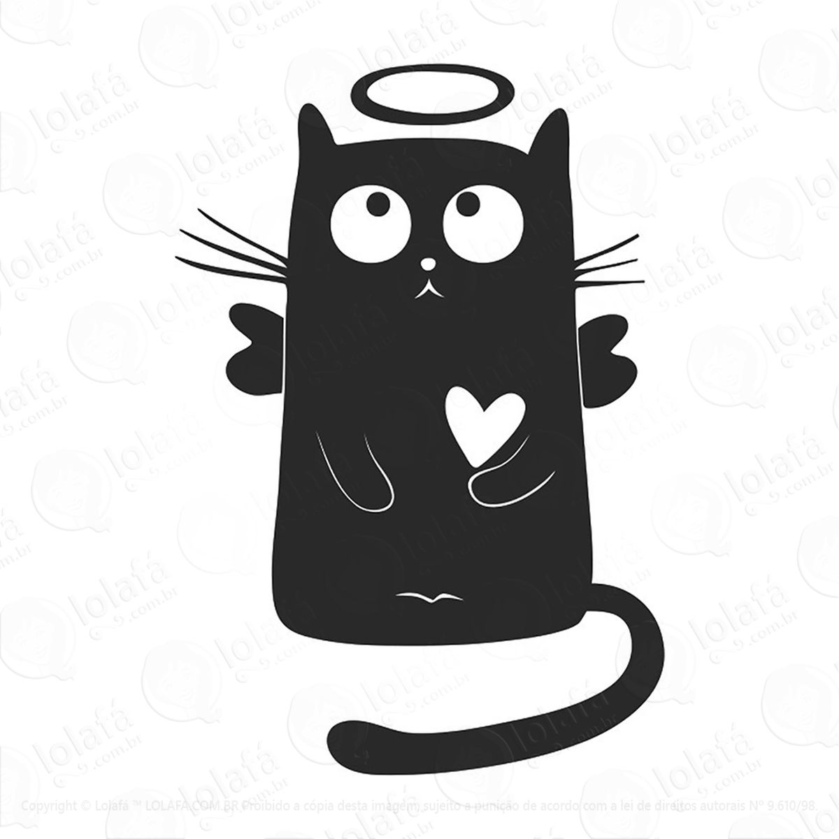 Adesivo Gatinho Anjo Animal Mod:162