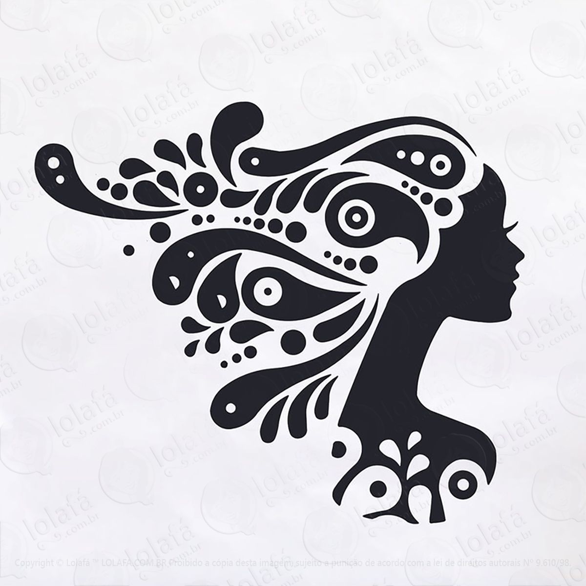 adesivo mulher cabelos tribal mod:167