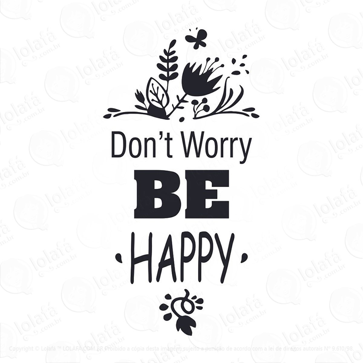 adesivo frase be happy mod:180