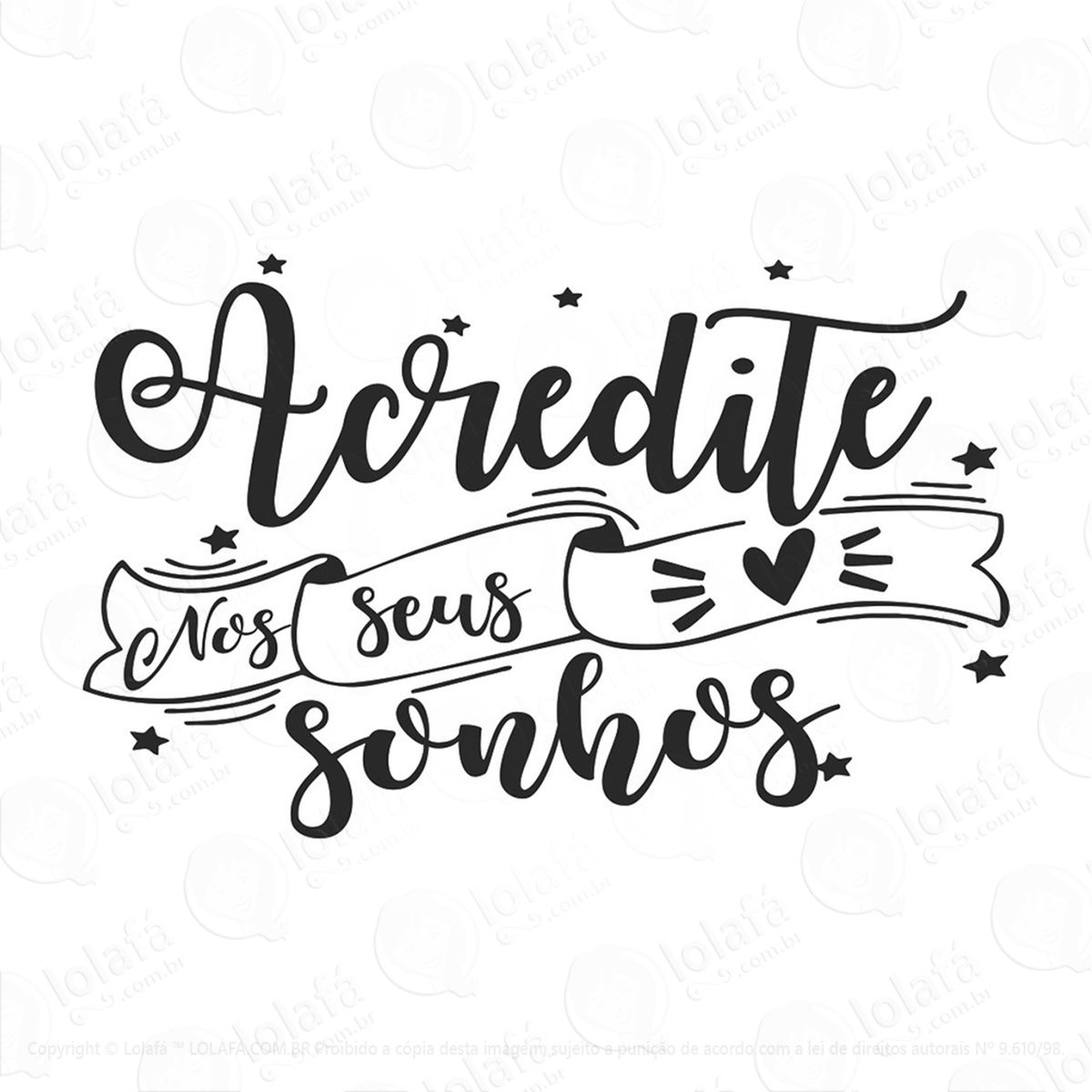 adesivo frases positivas acredite mod:185