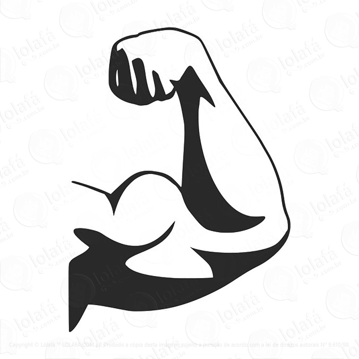 Adesivo Musculação Braço Forte Adesivos Para Academia Mod:186