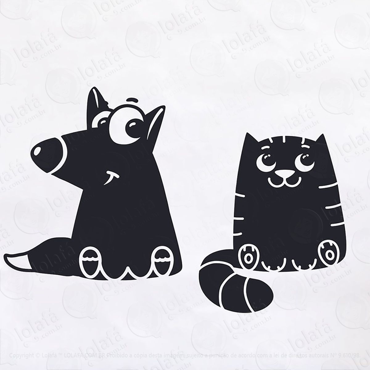 adesivo gato e cachorro mod:201