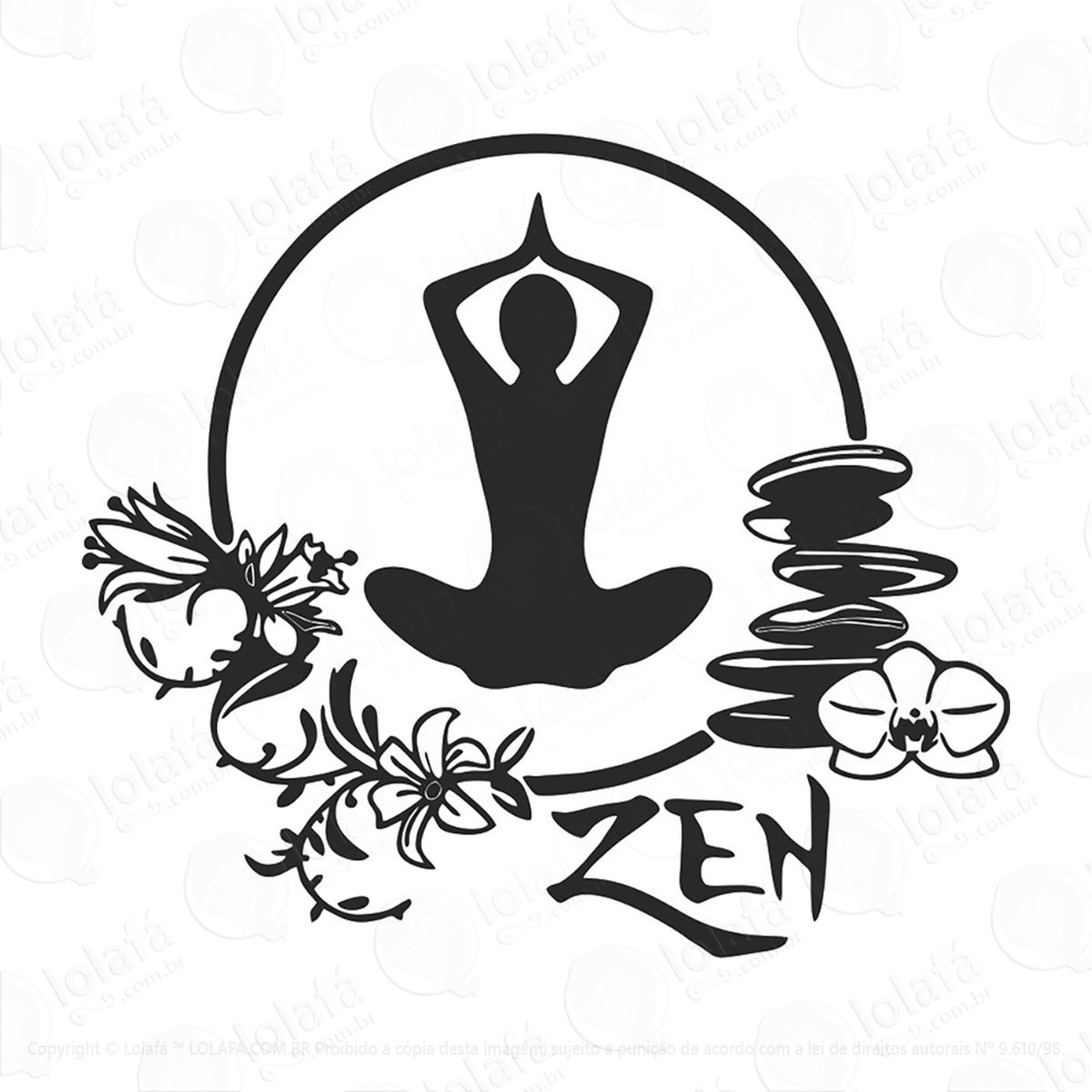 adesivo ioga zen meditação mod:217